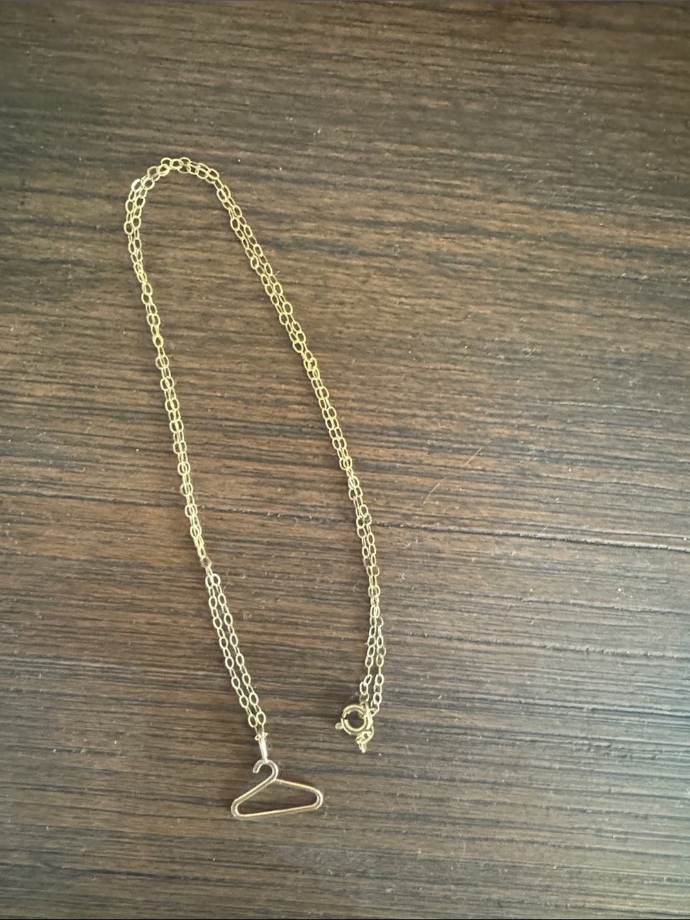 Gold Tone Minimal Hanger Pendant Necklace - Women's Jewelry